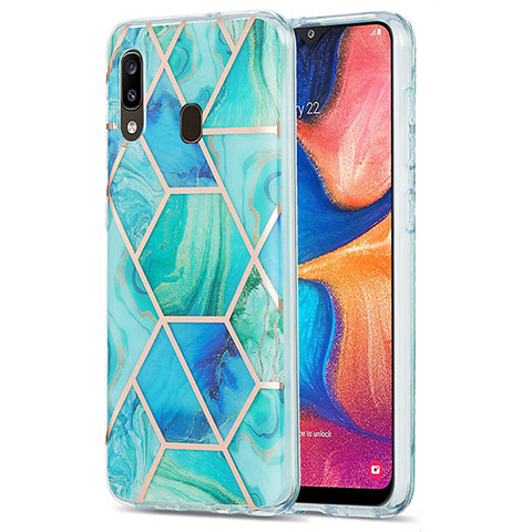 Funda Silicona Gel Goma Patron de Moda Carcasa Y01B para Samsung Galaxy A30 Verde