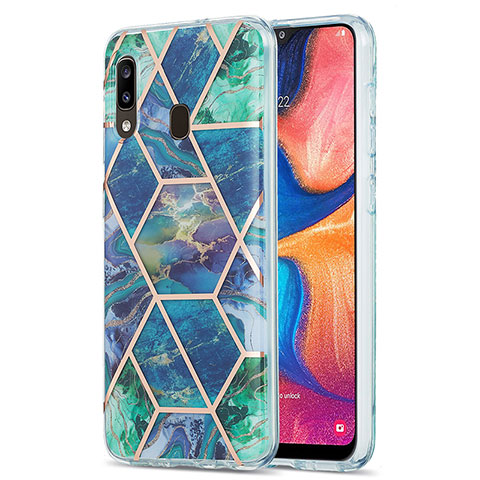 Funda Silicona Gel Goma Patron de Moda Carcasa Y01B para Samsung Galaxy A30 Verde Noche