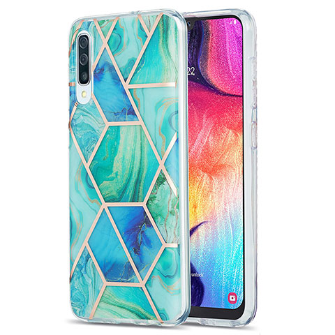 Funda Silicona Gel Goma Patron de Moda Carcasa Y01B para Samsung Galaxy A30S Verde