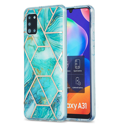 Funda Silicona Gel Goma Patron de Moda Carcasa Y01B para Samsung Galaxy A31 Menta Verde