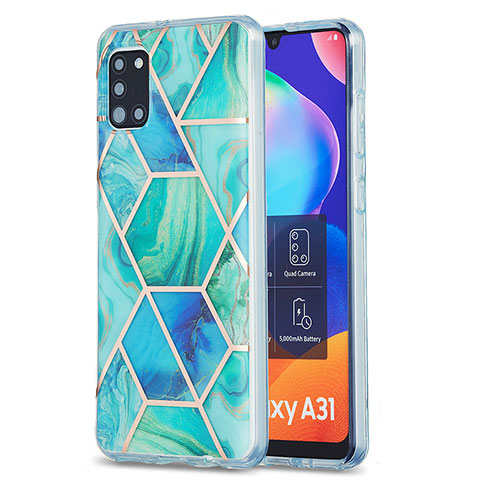 Funda Silicona Gel Goma Patron de Moda Carcasa Y01B para Samsung Galaxy A31 Verde