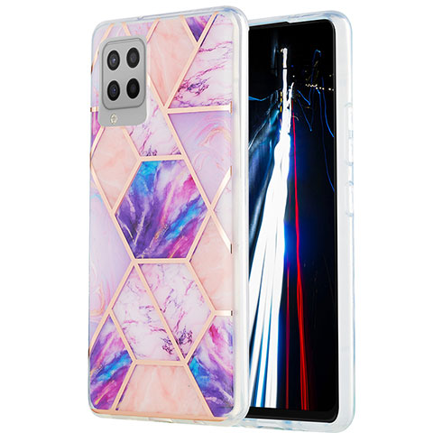 Funda Silicona Gel Goma Patron de Moda Carcasa Y01B para Samsung Galaxy A42 5G Purpura Claro