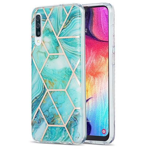 Funda Silicona Gel Goma Patron de Moda Carcasa Y01B para Samsung Galaxy A50 Menta Verde