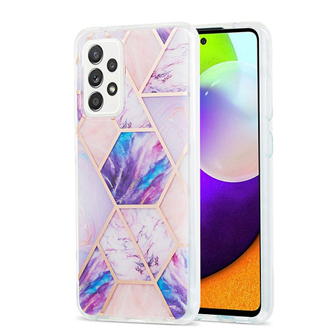 Funda Silicona Gel Goma Patron de Moda Carcasa Y01B para Samsung Galaxy A52 4G Purpura Claro