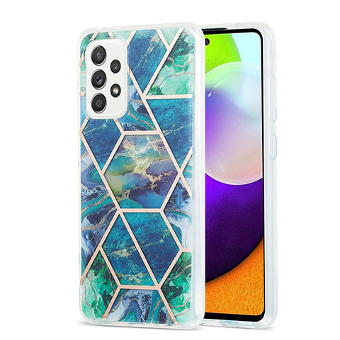 Funda Silicona Gel Goma Patron de Moda Carcasa Y01B para Samsung Galaxy A52 4G Verde Noche