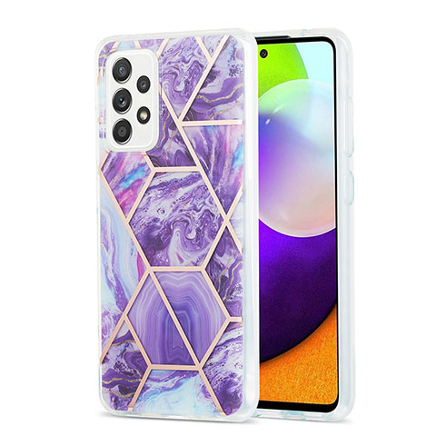 Funda Silicona Gel Goma Patron de Moda Carcasa Y01B para Samsung Galaxy A52 5G Morado