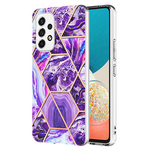 Funda Silicona Gel Goma Patron de Moda Carcasa Y01B para Samsung Galaxy A53 5G Morado