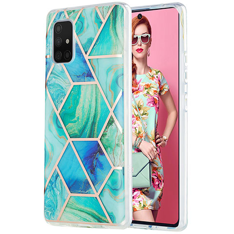 Funda Silicona Gel Goma Patron de Moda Carcasa Y01B para Samsung Galaxy A71 5G Verde