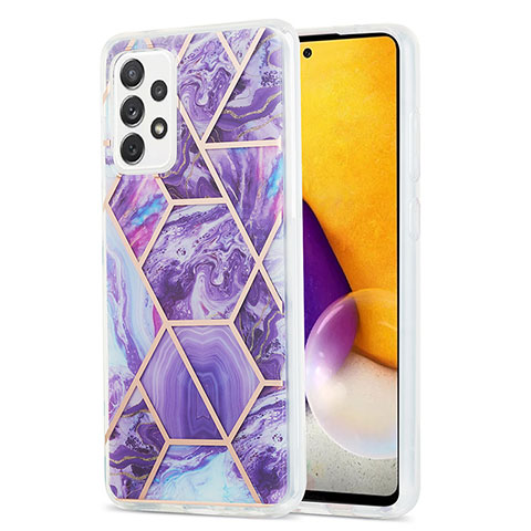 Funda Silicona Gel Goma Patron de Moda Carcasa Y01B para Samsung Galaxy A72 4G Morado