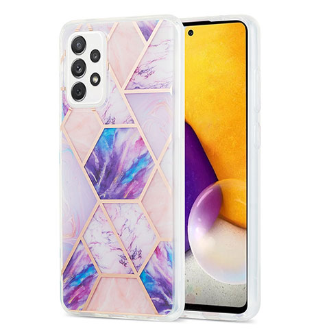 Funda Silicona Gel Goma Patron de Moda Carcasa Y01B para Samsung Galaxy A72 4G Purpura Claro