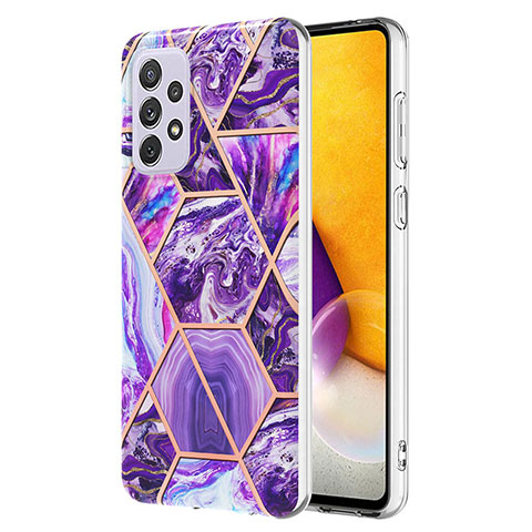 Funda Silicona Gel Goma Patron de Moda Carcasa Y01B para Samsung Galaxy A73 5G Morado