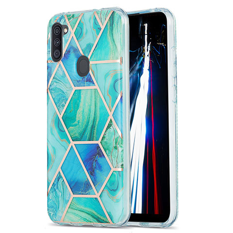 Funda Silicona Gel Goma Patron de Moda Carcasa Y01B para Samsung Galaxy M11 Verde