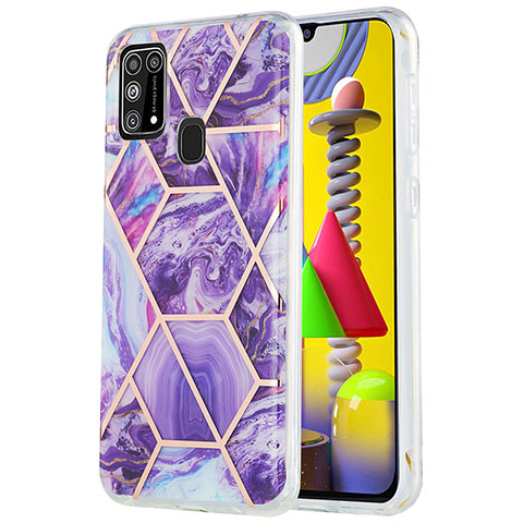 Funda Silicona Gel Goma Patron de Moda Carcasa Y01B para Samsung Galaxy M31 Morado