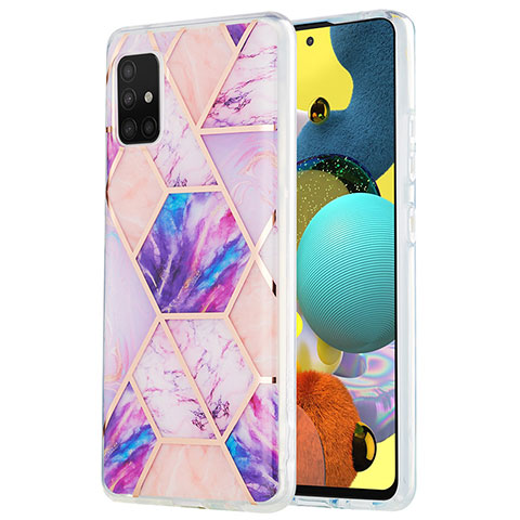 Funda Silicona Gel Goma Patron de Moda Carcasa Y01B para Samsung Galaxy M40S Purpura Claro