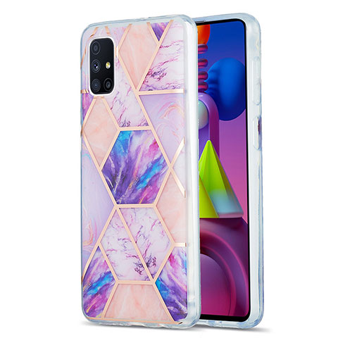 Funda Silicona Gel Goma Patron de Moda Carcasa Y01B para Samsung Galaxy M51 Purpura Claro