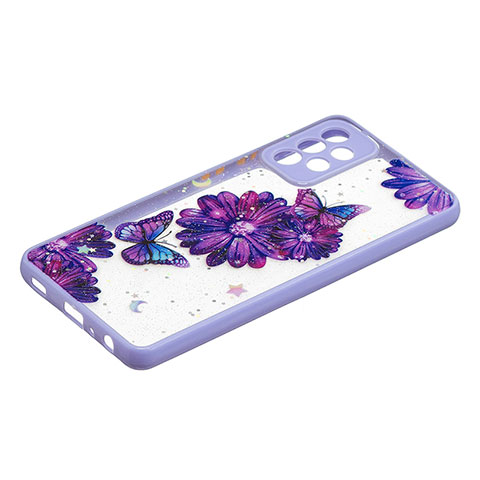 Funda Silicona Gel Goma Patron de Moda Carcasa Y01X para Samsung Galaxy A72 5G Morado