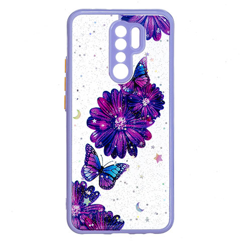 Funda Silicona Gel Goma Patron de Moda Carcasa Y01X para Xiaomi Redmi 9 Prime India Morado