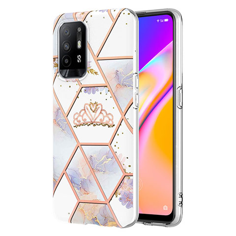 Funda Silicona Gel Goma Patron de Moda Carcasa Y02B para Oppo Reno5 Z 5G Gris