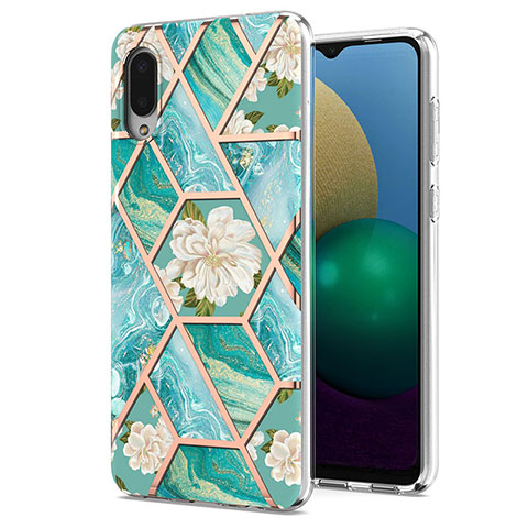 Funda Silicona Gel Goma Patron de Moda Carcasa Y02B para Samsung Galaxy A02 Verde