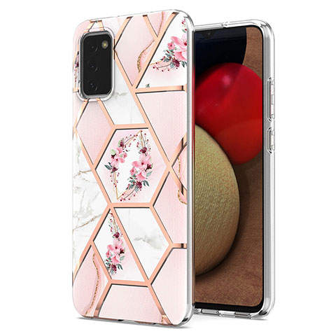 Funda Silicona Gel Goma Patron de Moda Carcasa Y02B para Samsung Galaxy A02s Rosa