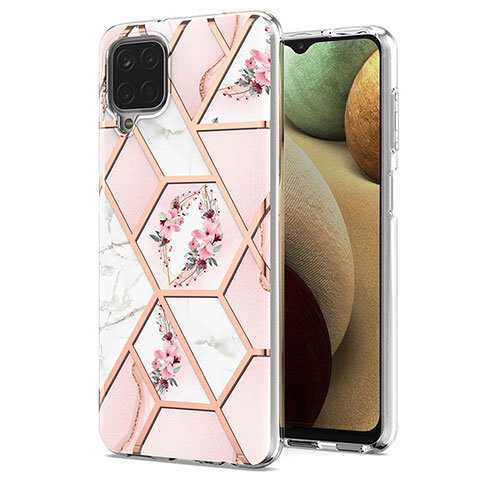 Funda Silicona Gel Goma Patron de Moda Carcasa Y02B para Samsung Galaxy A12 Rosa