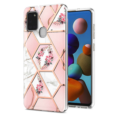 Funda Silicona Gel Goma Patron de Moda Carcasa Y02B para Samsung Galaxy A21s Rosa