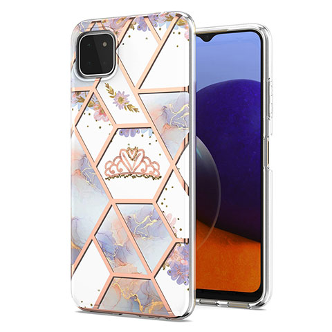 Funda Silicona Gel Goma Patron de Moda Carcasa Y02B para Samsung Galaxy A22s 5G Gris