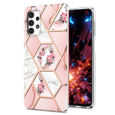 Funda Silicona Gel Goma Patron de Moda Carcasa Y02B para Samsung Galaxy A32 5G Rosa