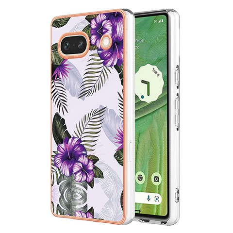 Funda Silicona Gel Goma Patron de Moda Carcasa Y03B para Google Pixel 7a 5G Morado