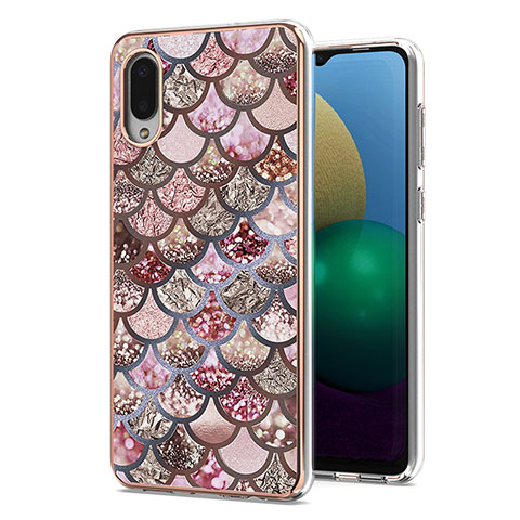 Funda Silicona Gel Goma Patron de Moda Carcasa Y03B para Samsung Galaxy A02 Marron