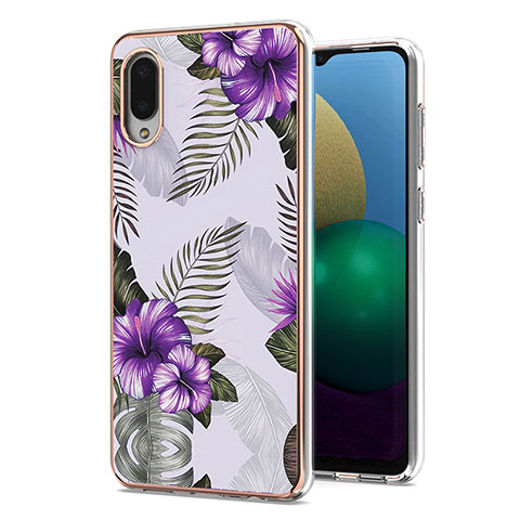 Funda Silicona Gel Goma Patron de Moda Carcasa Y03B para Samsung Galaxy A02 Morado