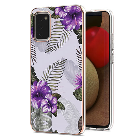 Funda Silicona Gel Goma Patron de Moda Carcasa Y03B para Samsung Galaxy A03s Morado