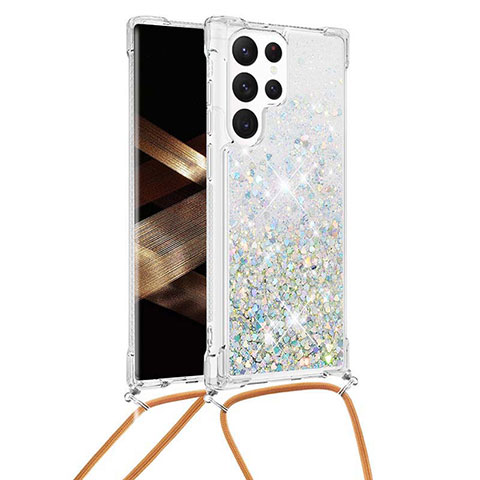 Funda Silicona Gel Goma Patron de Moda Carcasa Y03B para Samsung Galaxy S25 Ultra 5G Plata