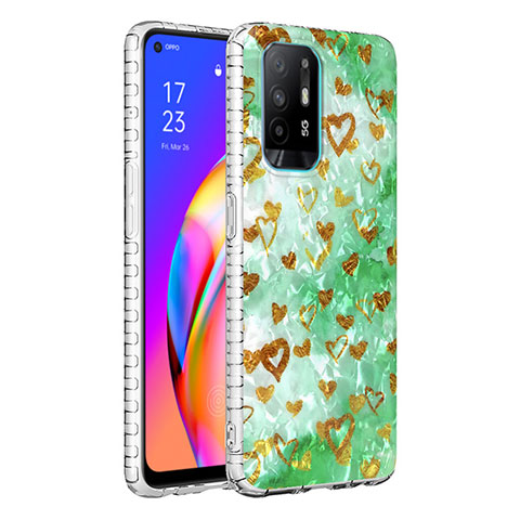 Funda Silicona Gel Goma Patron de Moda Carcasa Y04B para Oppo A94 4G Menta Verde