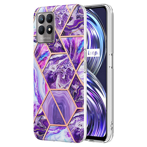 Funda Silicona Gel Goma Patron de Moda Carcasa Y04B para Realme 8i Morado