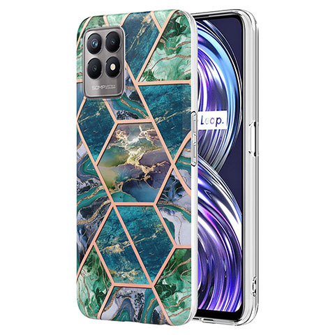 Funda Silicona Gel Goma Patron de Moda Carcasa Y04B para Realme 8i Verde Noche