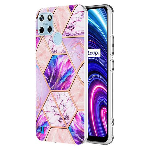 Funda Silicona Gel Goma Patron de Moda Carcasa Y04B para Realme C21Y Purpura Claro