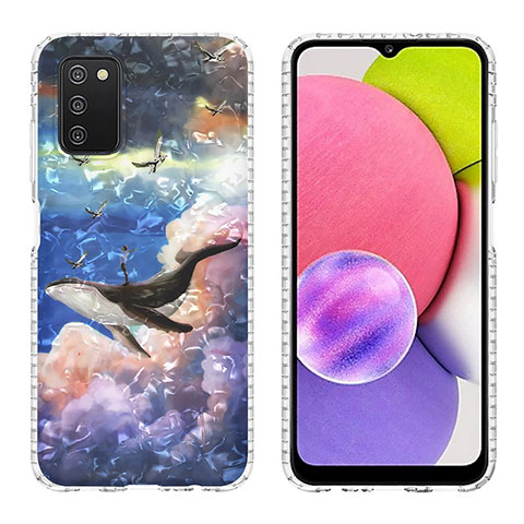 Funda Silicona Gel Goma Patron de Moda Carcasa Y04B para Samsung Galaxy A03s Multicolor