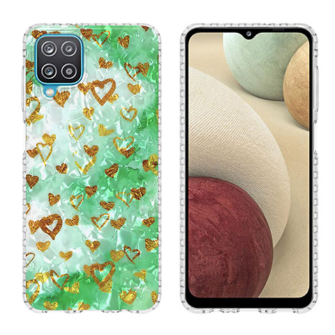 Funda Silicona Gel Goma Patron de Moda Carcasa Y04B para Samsung Galaxy A12 5G Menta Verde