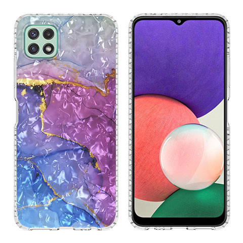 Funda Silicona Gel Goma Patron de Moda Carcasa Y04B para Samsung Galaxy A22 5G Morado