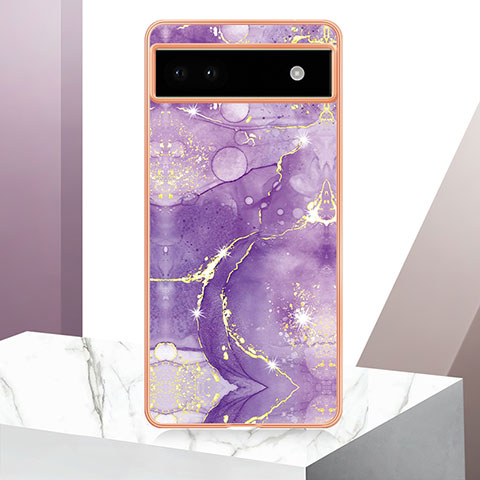 Funda Silicona Gel Goma Patron de Moda Carcasa Y05B para Google Pixel 6a 5G Morado