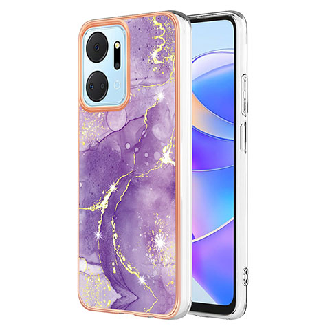 Funda Silicona Gel Goma Patron de Moda Carcasa Y05B para Huawei Honor X7a Morado