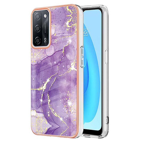 Funda Silicona Gel Goma Patron de Moda Carcasa Y05B para Oppo A53s 5G Morado