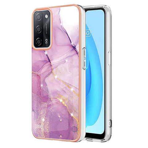 Funda Silicona Gel Goma Patron de Moda Carcasa Y05B para Oppo A53s 5G Purpura Claro