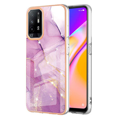 Funda Silicona Gel Goma Patron de Moda Carcasa Y05B para Oppo Reno5 Z 5G Purpura Claro