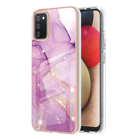 Funda Silicona Gel Goma Patron de Moda Carcasa Y05B para Samsung Galaxy A03s Purpura Claro