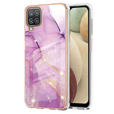 Funda Silicona Gel Goma Patron de Moda Carcasa Y05B para Samsung Galaxy A12 5G Purpura Claro