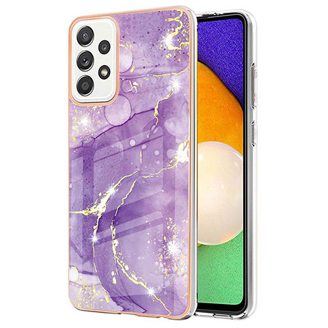 Funda Silicona Gel Goma Patron de Moda Carcasa Y05B para Samsung Galaxy A52 5G Morado