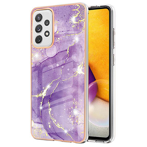 Funda Silicona Gel Goma Patron de Moda Carcasa Y05B para Samsung Galaxy A72 4G Morado