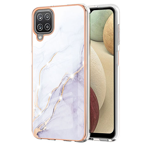 Funda Silicona Gel Goma Patron de Moda Carcasa Y05B para Samsung Galaxy F12 Blanco